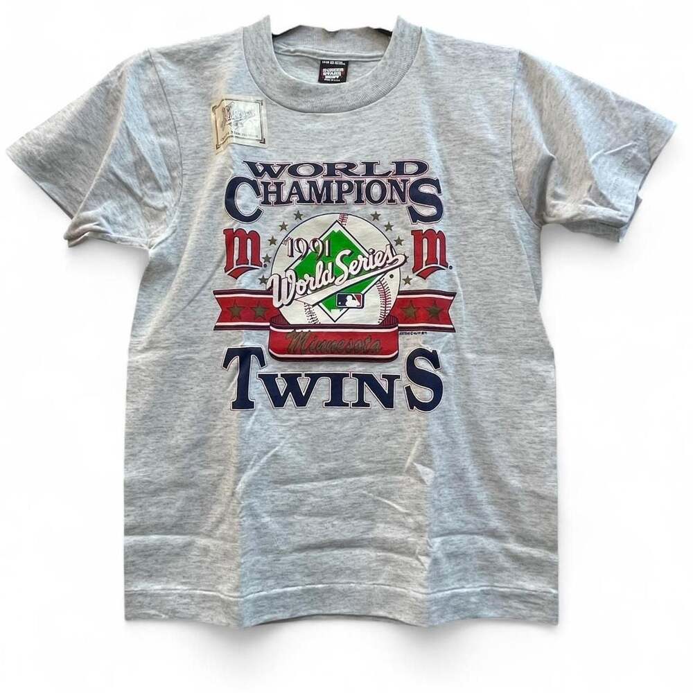Vintage 1991 Screen Stars Best Minnesota Twins World Series T-Shirt Kids 14-16